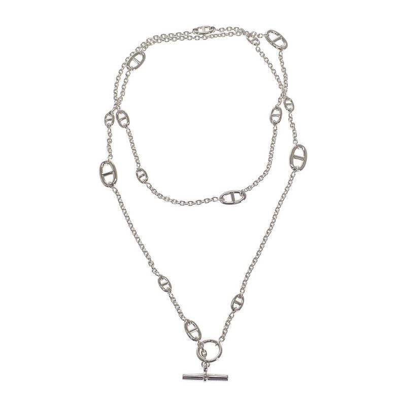 エルメス HERMES シェーヌダンクル ファランドール ロング  H104568B00 ネックレス シルバー925 120 レディース メンズ【中古】【Aランク】