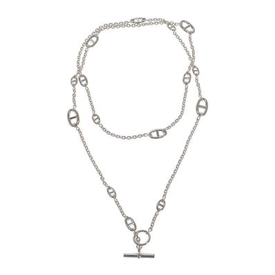 エルメス HERMES シェーヌダンクル ファランドール ロング H104568B00 ネックレス シルバー925 120 レディース メンズ【中古】【Aランク】