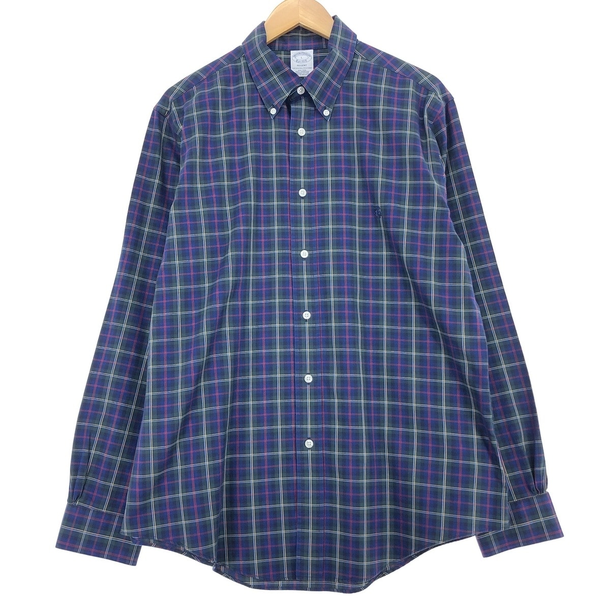 古着 ブルックスブラザーズ Brooks Brothers Est.1818 長袖 ボタンダウンチェックシャツ メンズL/eaa471989