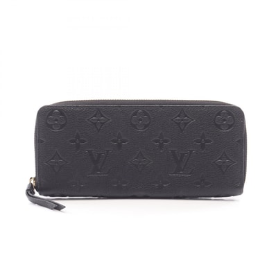 ルイ・ヴィトン LOUIS VUITTON ポルトフォイユ クレマンス ラウンド長財布 財布 レザー モノグラム・アンプラント ノワール レディース ブラック系 M60171 【中古】