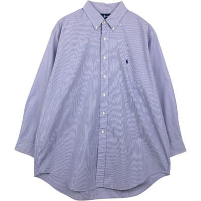 古着 ラルフローレン Ralph Lauren YARMOUTH 長袖 ボタンダウンストライプシャツ メンズXL相当/eaa659317