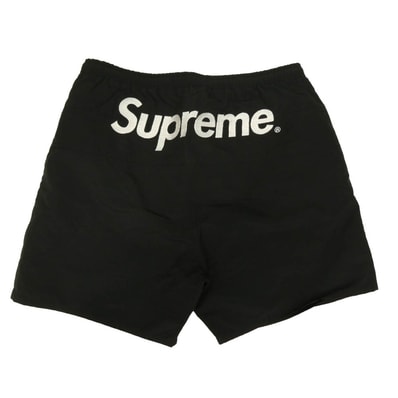 Supreme シュプリーム 17SS Split Logo Water Short ウォーター ショーツ スプリット ロゴ スイム ショート パンツ 刺繍ロゴ ブラック系 M【中古】