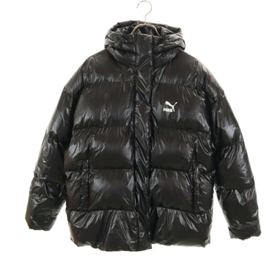 PUMA プーマ ナイロンジャケット M ブラック 中綿 フーディ