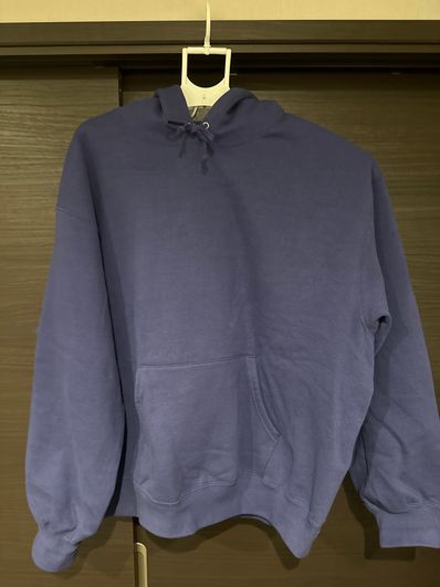 Supreme Satin Applique Hooded Sweatshirt "Washed Navy"