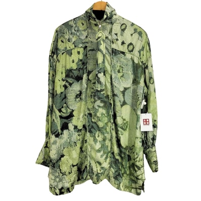 CHRINKLED SATIN ロング丈 シャツ【1143783112559】