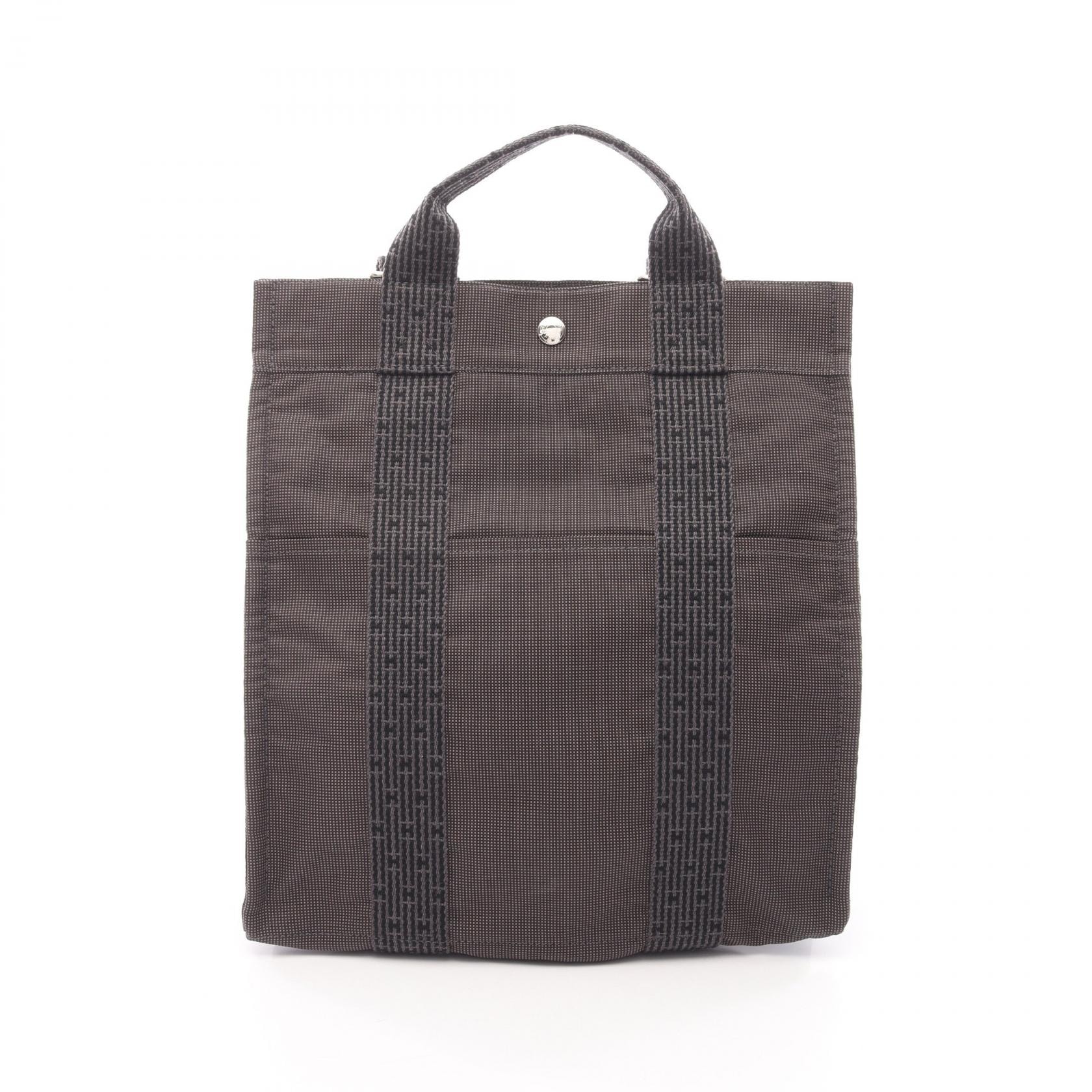エルメス HERMES エールライン アドMM リュックサック バックパック バッグ キャンバス ナイロンキャンバス メンズ レディース グレー系 【中古】