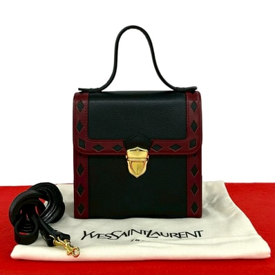 YVES SAINT LAURENT イヴ・サンローラン カットアウト レザー ショルダーバッグ ブラック
38611