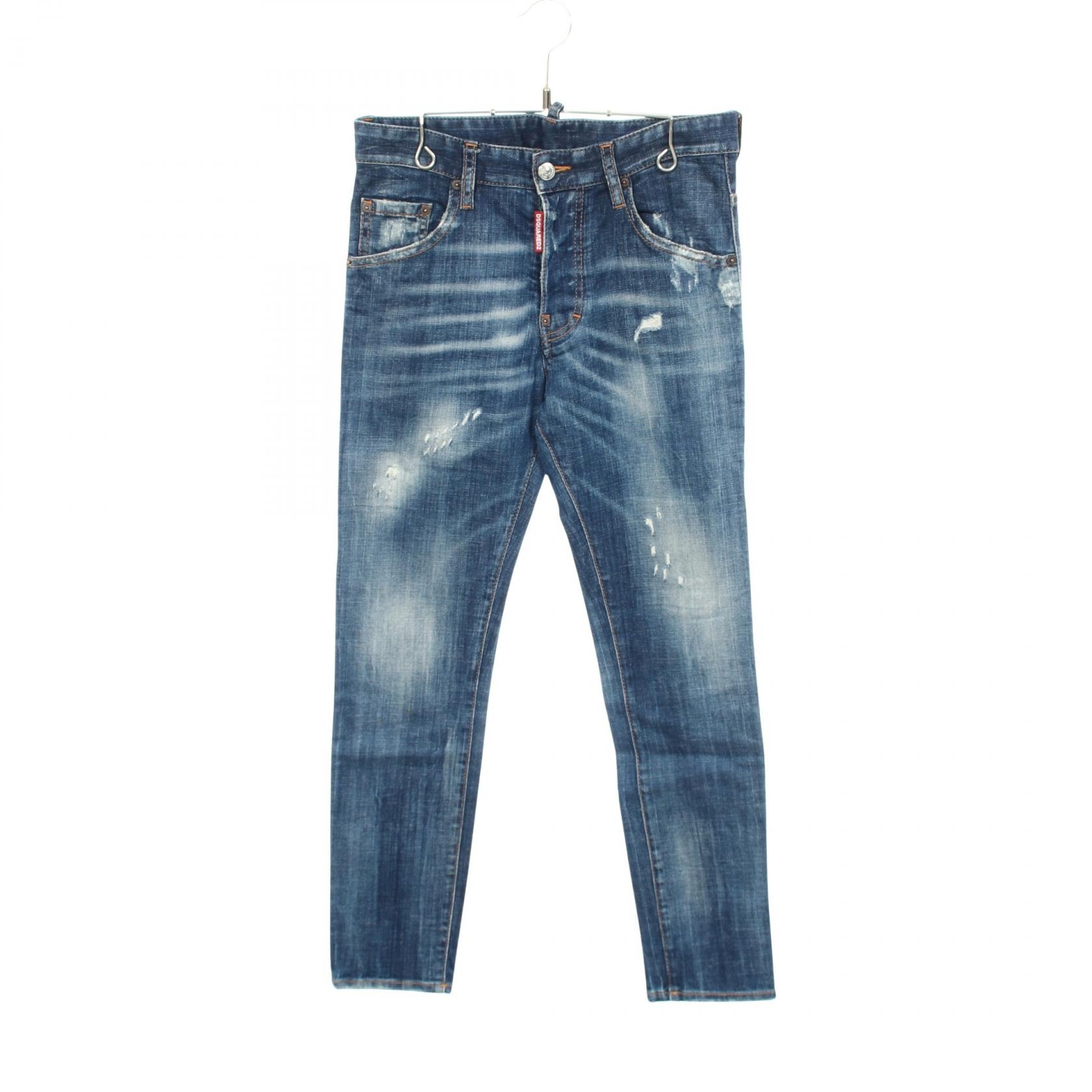 ディースクエアード DSQUARED2 Skater Jean ダメージ加工 ボタンフライ デニムパンツ 衣料品 ボトムス コットン メンズ ブルー系 S74LB0820 【中古】