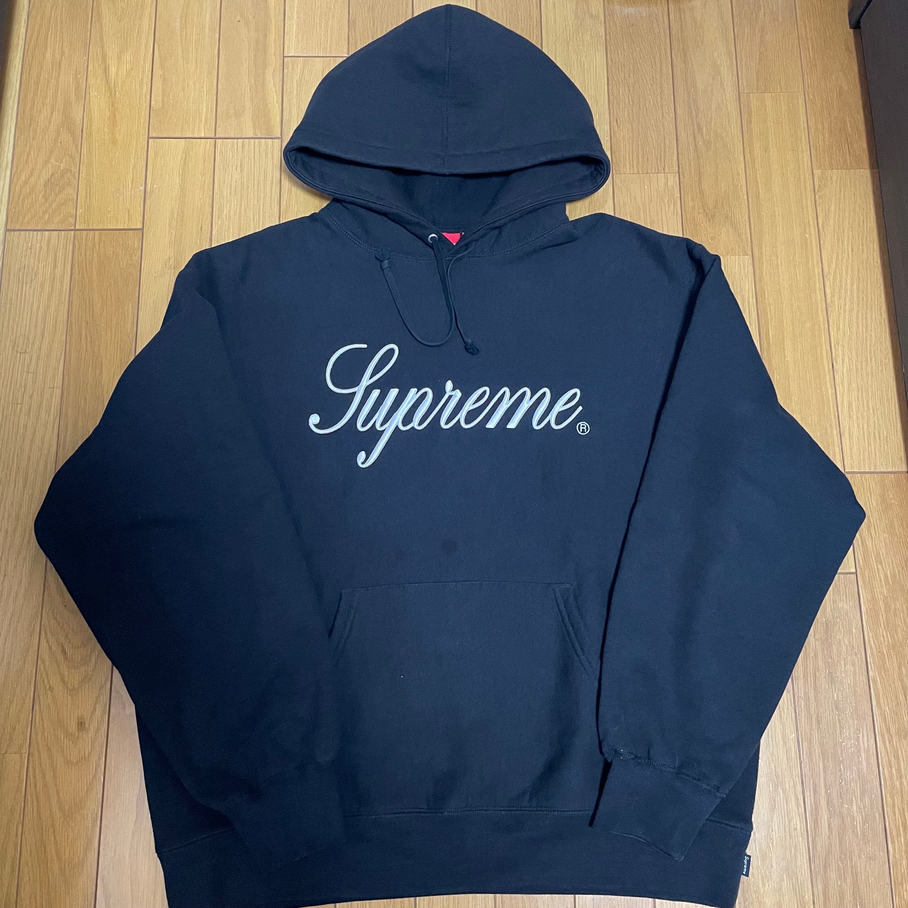 Supreme Raised Script Hooded Sweatshirt "Black"