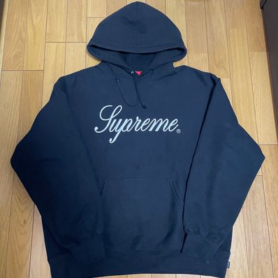 Supreme Raised Script Hooded Sweatshirt "Black"