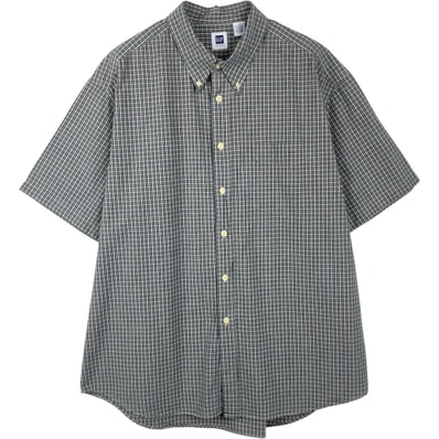 古着 ギャップ GAP 半袖 ボタンダウン チェックシャツ メンズXL相当/eaa655428