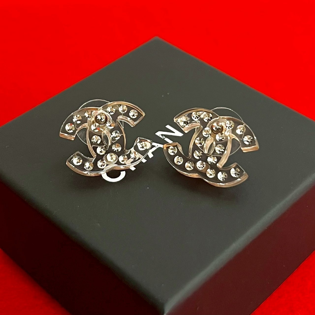 CHANEL シャネル ココマーク プラスチック ラインストーン ピアス ピンク
 83425