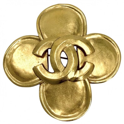 CHANEL シャネル ブローチ クローバー ココマーク アクセサリー ヴィンテージ GP 96P ゴールド レディース 約28.5g 1996年【中古品】