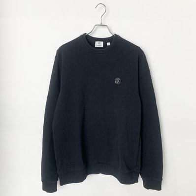 Burberry Mathew Monogram Motif Applique Cotton Sweatshirt "Black"