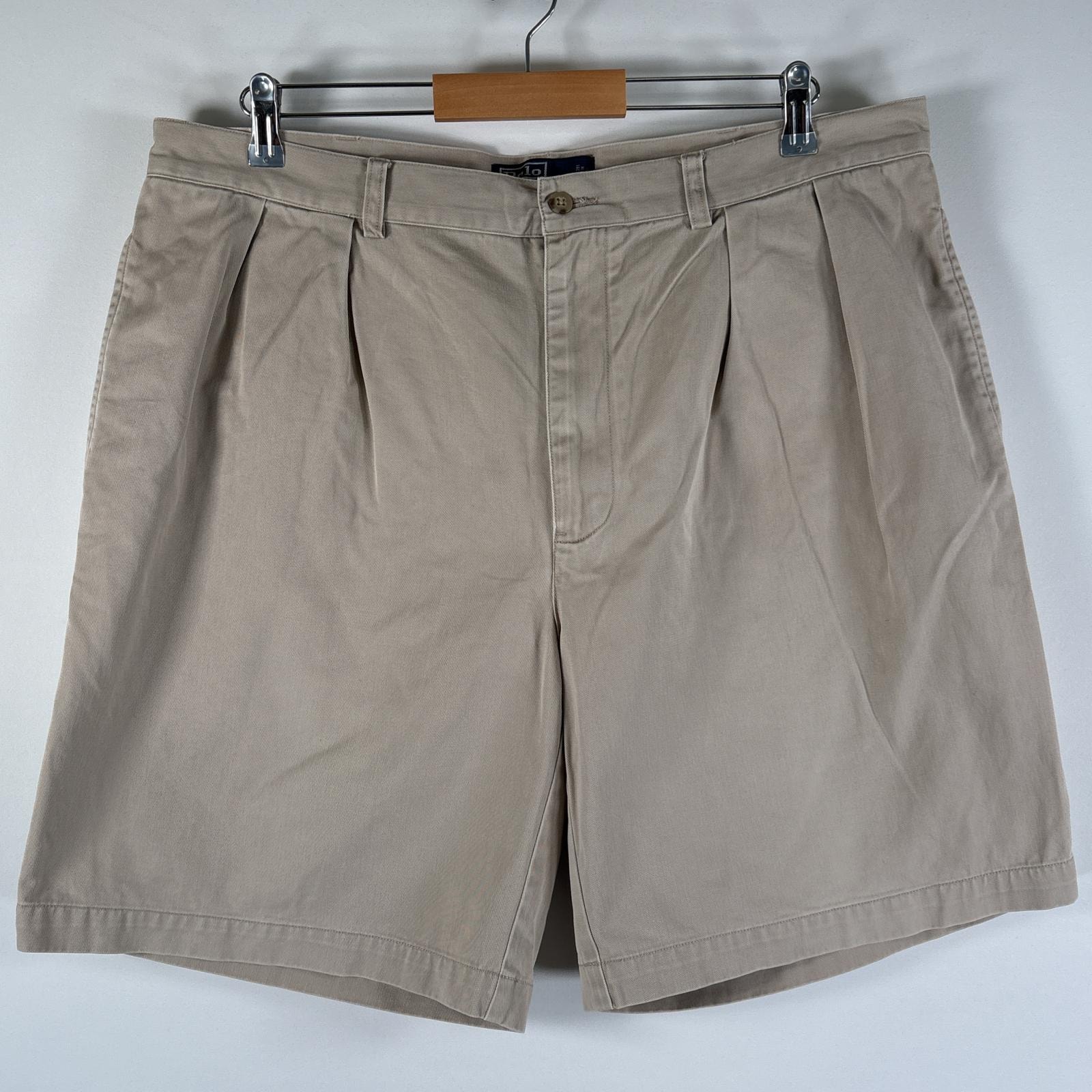 古着 90's/90年代 ポロバイラルフローレン Polo by Ralph Lauren ショートパンツ チノショーツ ポロチノ 大きいサイズ w38  ベージュ メンズ