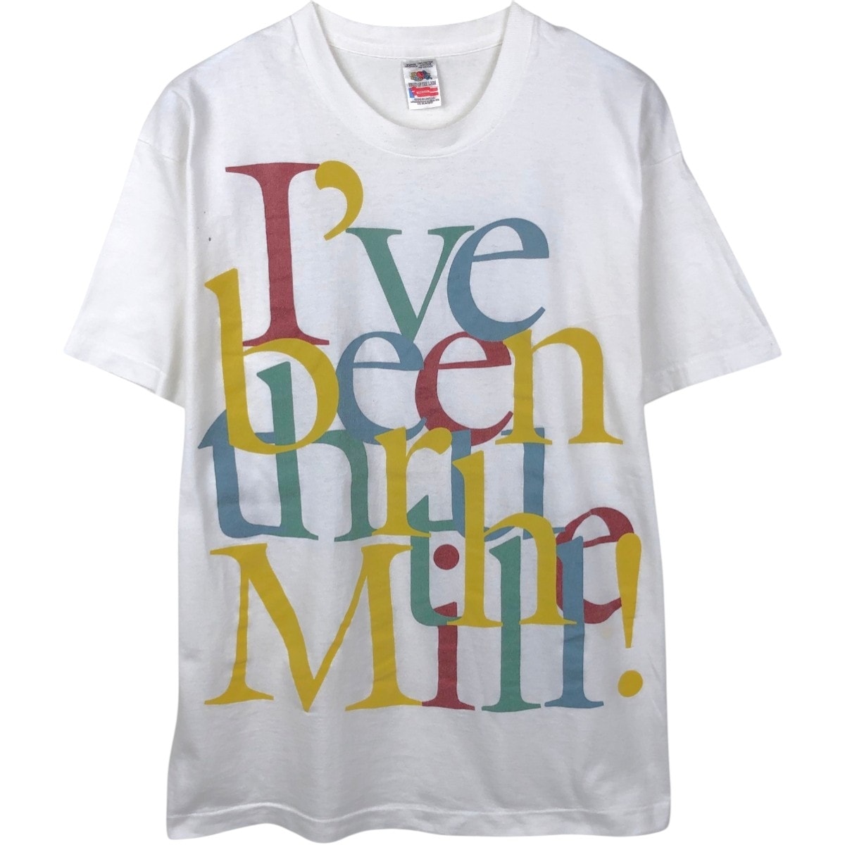 古着 90年代 フルーツオブザルーム FRUIT OF THE LOOM 大判プリント メッセージプリントTシャツ USA製 メンズXL相当 ヴィンテージ/eaa661903