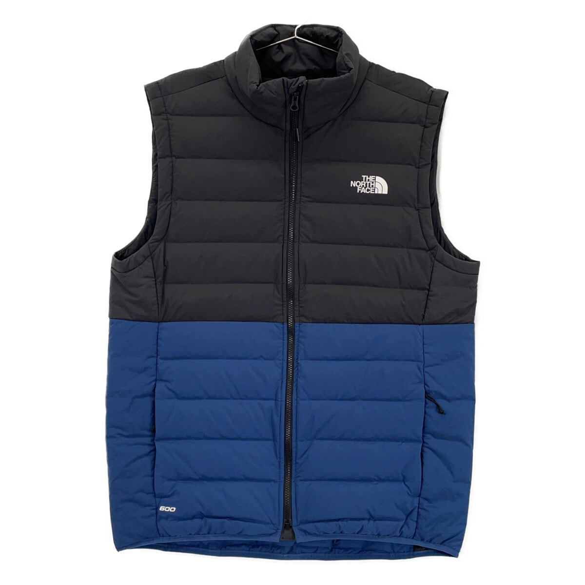 ノースフェイス NF0A7UJR ブラック×ブルー BELLEVIEW STRETCH DOWN VEST/ ベルビュー ストレッチダウンベスト L