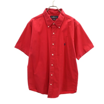 RALPH LAUREN ラルフローレン 半袖 ボタンダウンシャツ レッド