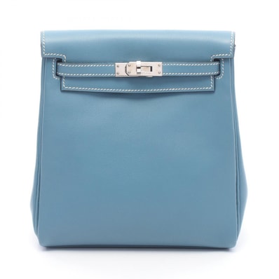 エルメス HERMES ケリーアドPM リュックサック バックパック バッグ レザー カーフ(牛革) ヴォースイフト ヴォースイフト ブルージーン □E刻印(2001年製造) レディース ブルー系 【中古】