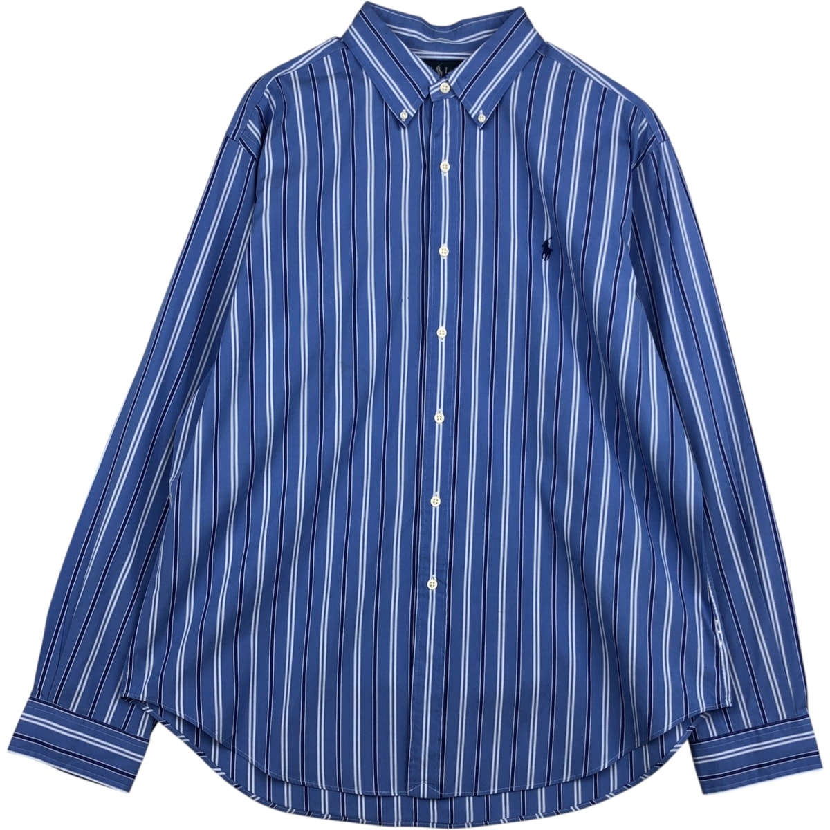 古着 ラルフローレン Ralph Lauren ストライプ柄 マルチストライプ 長袖 ボタンダウンストライプシャツ メンズXL相当/eaa495523