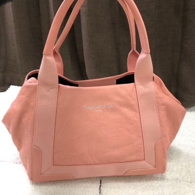 BALENCIAGA Navy Cabas S Exclusive Line "Rose"