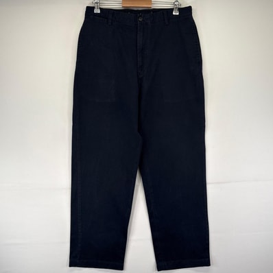 古着 ノーティカ NAUTICA パンツ ワンポイントロゴ チノパン w34×L32 ネイビー系 メンズ