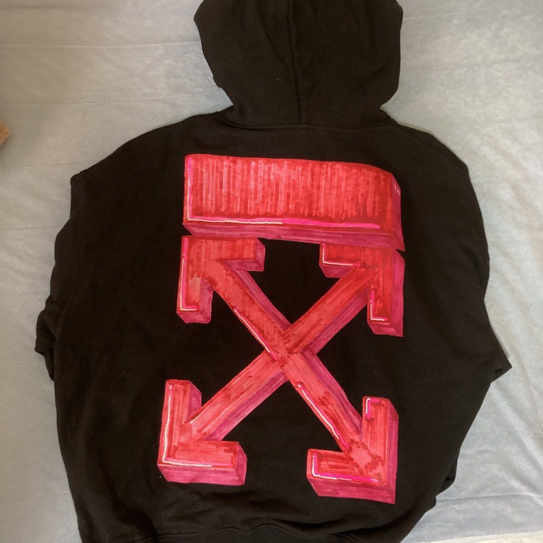 OFF-WHITE Diag Stencil Hoodie "Black"