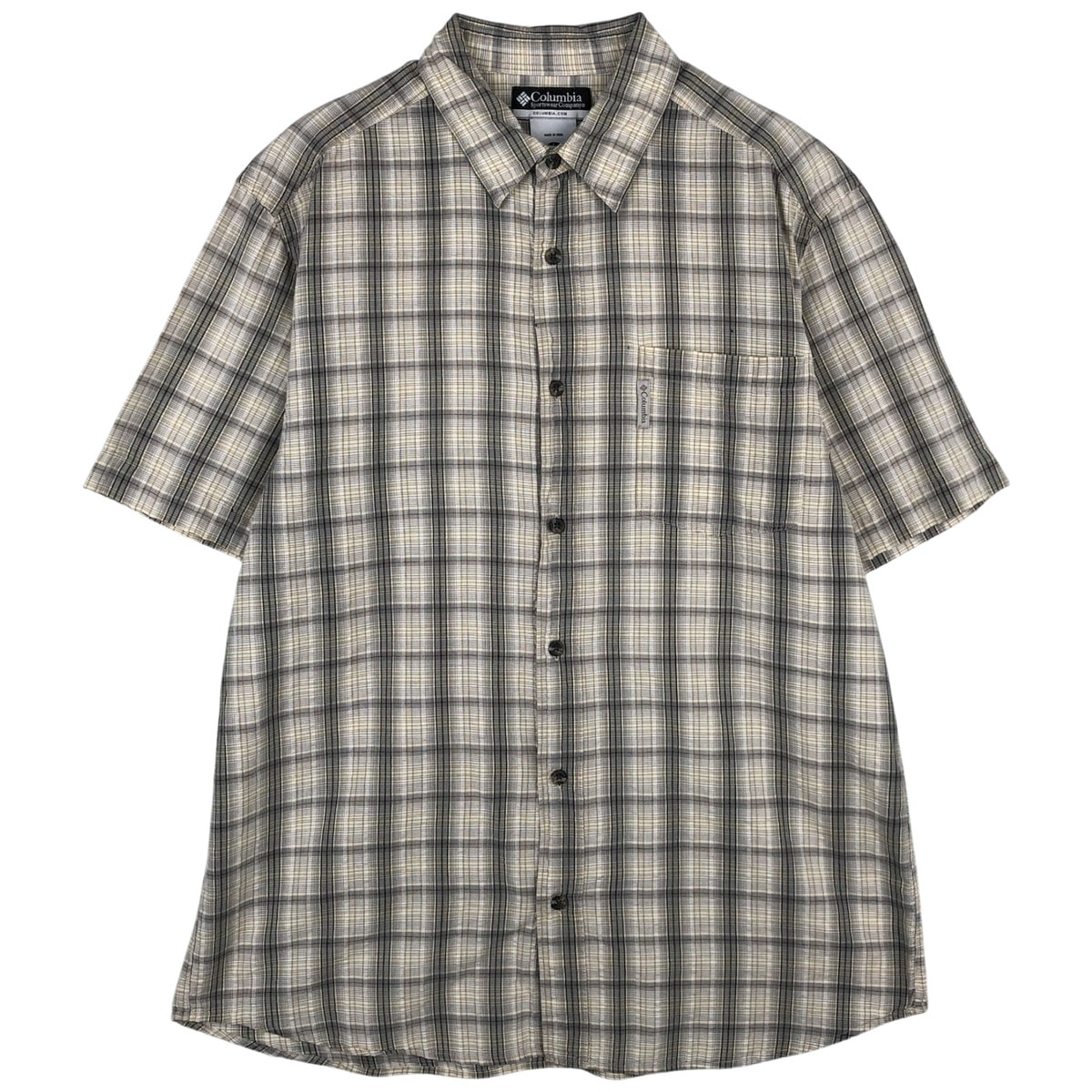 古着 00年代 コロンビア Columbia 半袖 コットン チェックシャツ メンズL相当/rab182163