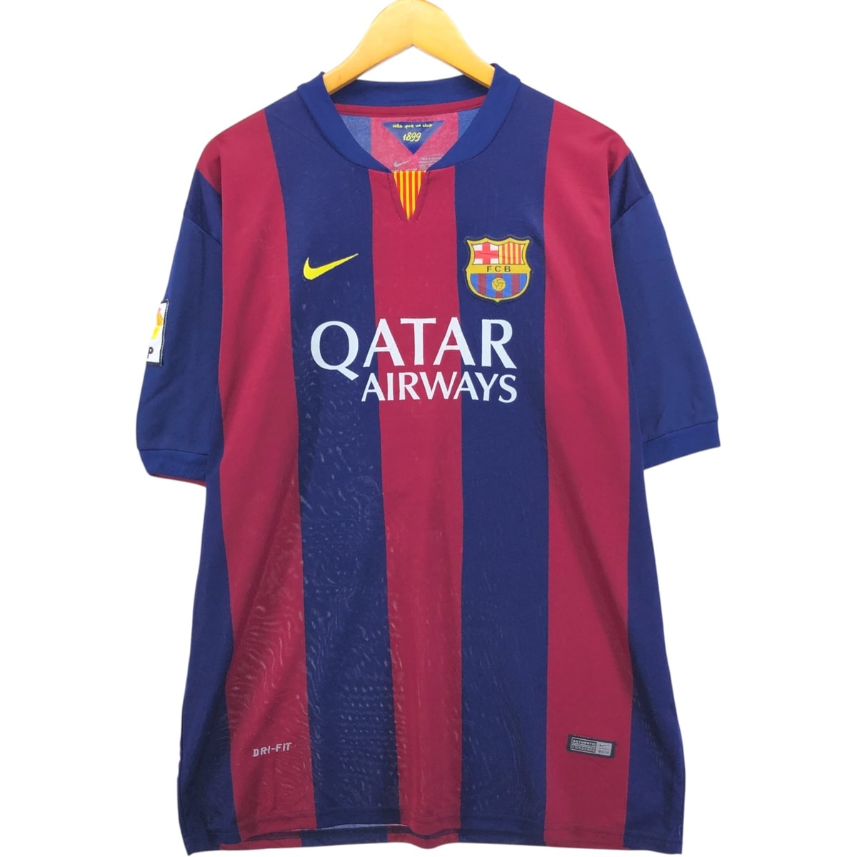 古着 ナイキ NIKE DRI-FIT スリットネック LA LIGA ラ リーガ FC BARCELONA FC バルセロナ サッカーユニフォーム ゲームシャツ メンズXXL相当/eaa573987