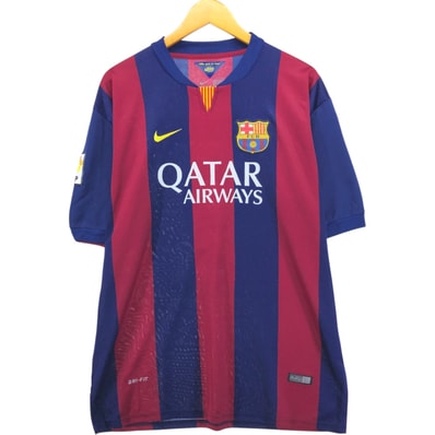古着 ナイキ NIKE DRI-FIT スリットネック LA LIGA ラ リーガ FC BARCELONA FC バルセロナ サッカーユニフォーム ゲームシャツ メンズXXL相当/eaa573987