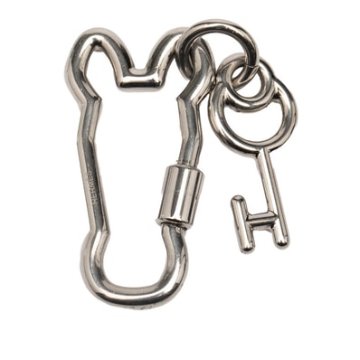 エルメス クレ シュヴァル ムスクトン スナップフック キーホルダー キーリング シルバー メタル レディース HERMES 【中古】