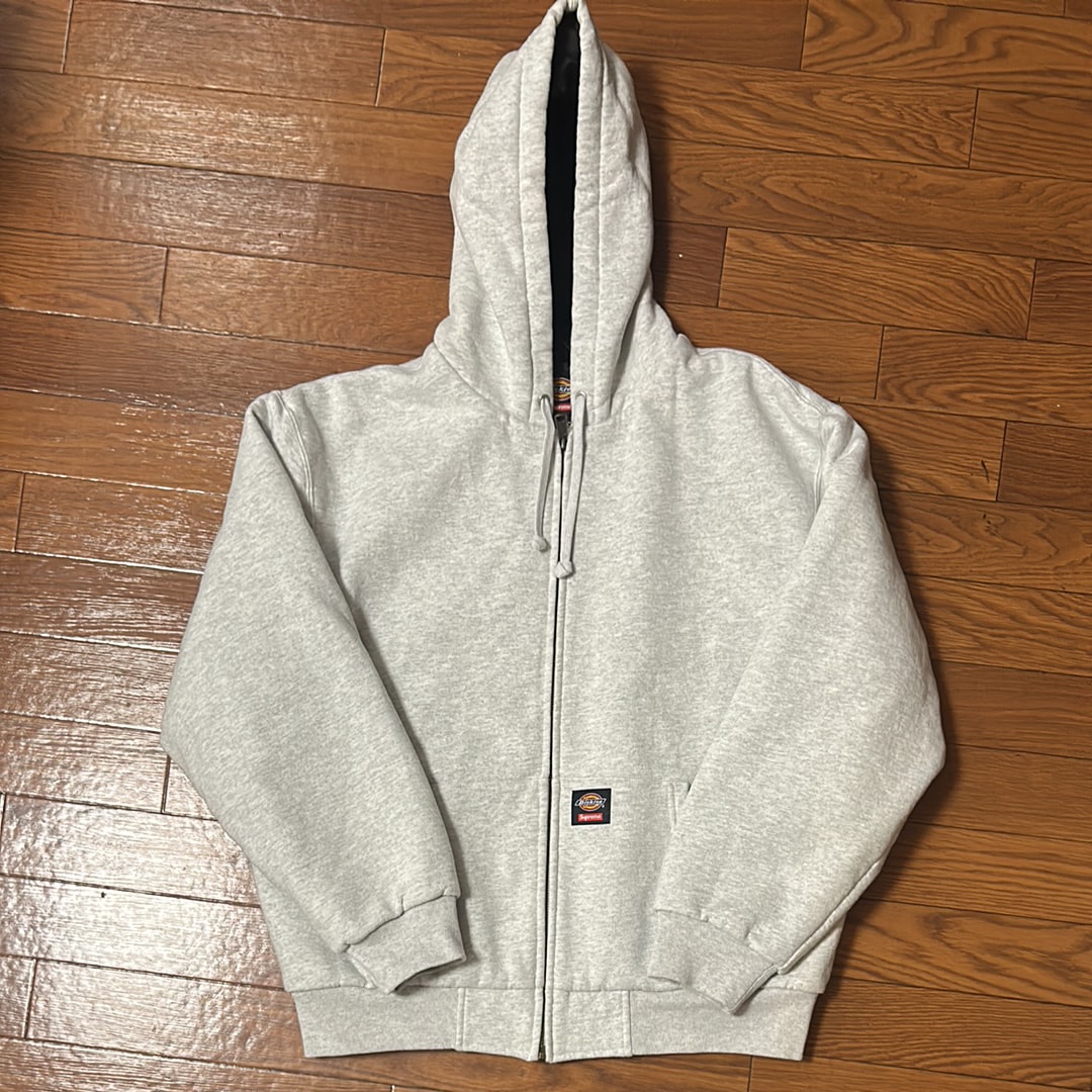 Supreme x Dickies Quilted Lined Zip Up Hooded Sweatshirt "Ash Grey"