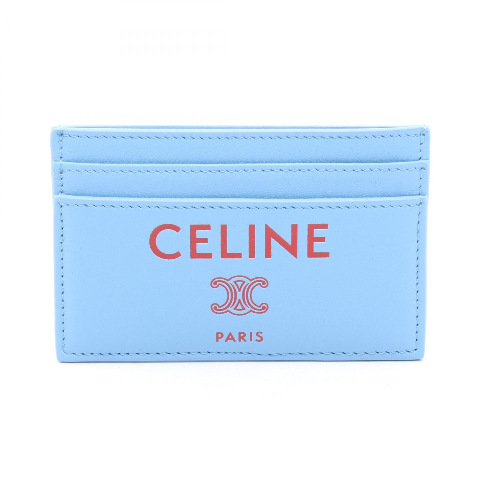 セリーヌ CELINE ミディアム カードホルダー カードケース アクセサリー レザー メンズ ブルー系 / レッド系 10N764K40GLK5 【新品】