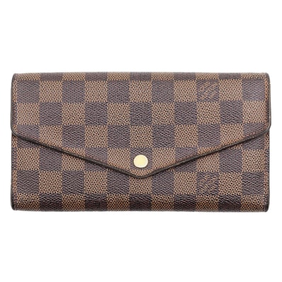 ルイ・ヴィトン ポルトフォイユ・サラ ダミエ・キャンバス グレインレザー 長財布 ユニセックス ブラウン LOUIS VUITTON