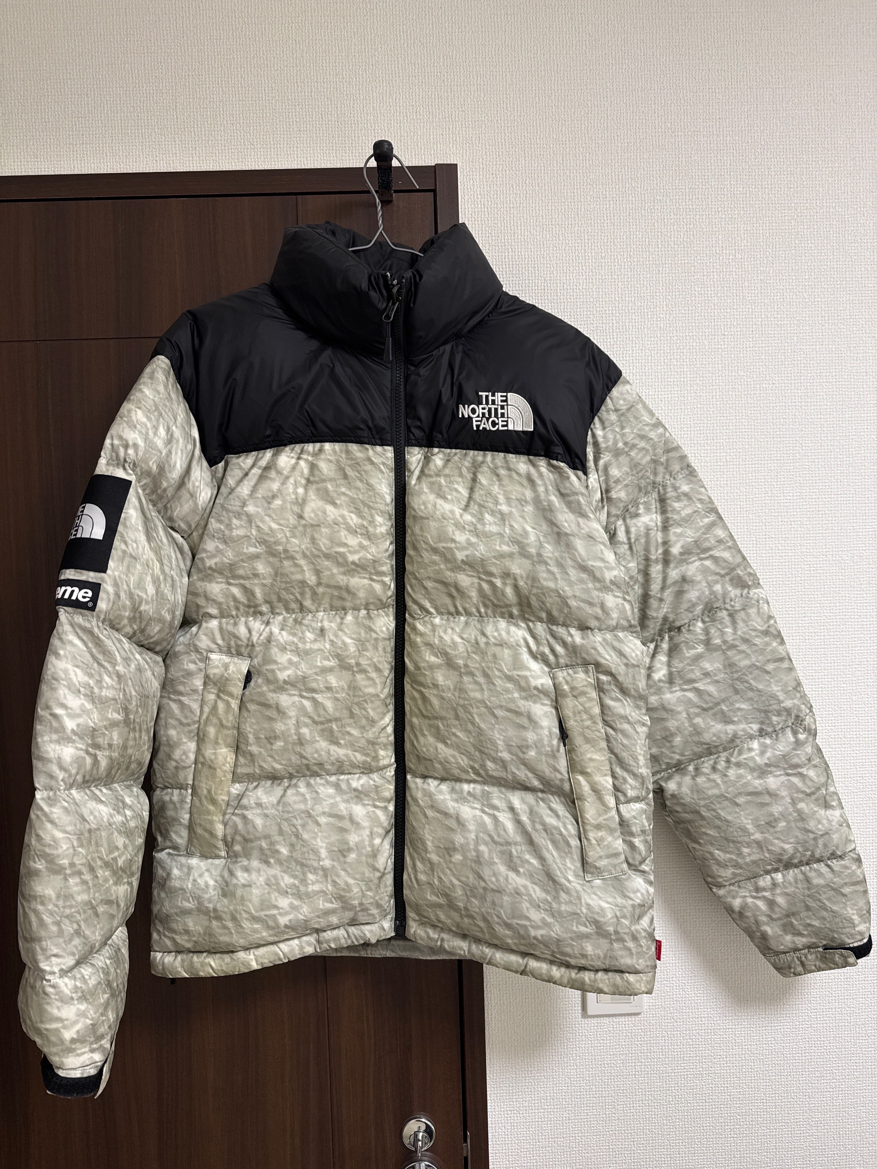 Supreme x The North Face Nuptse Jacket "White Paper Print"