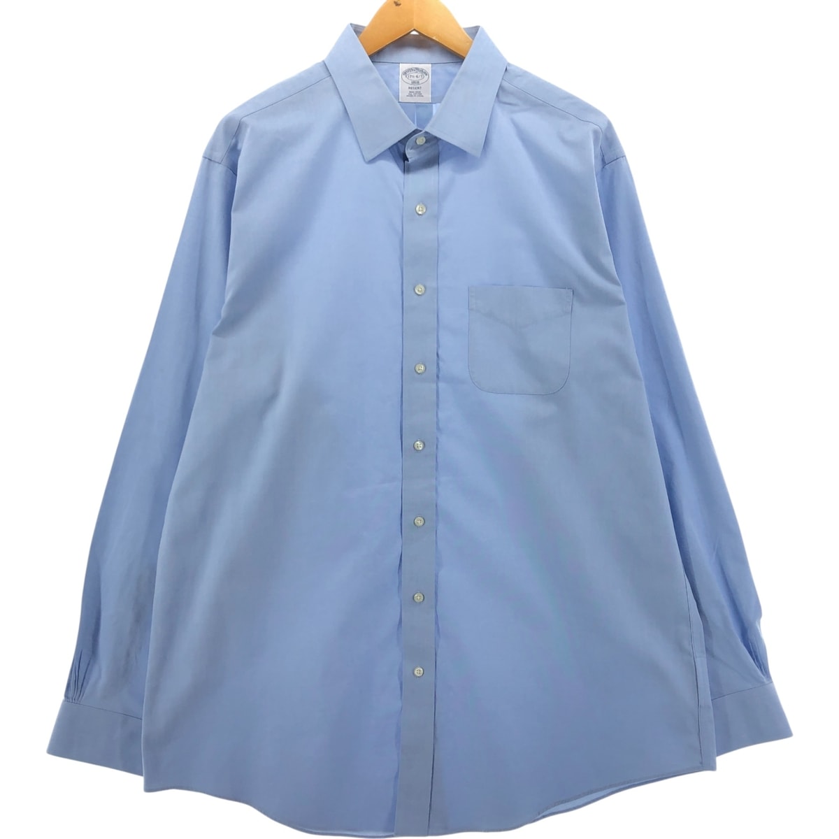 古着 ブルックスブラザーズ Brooks Brothers Est.1818 ワイドカラー 長袖 コットンシャツ メンズXL相当/eaa543597