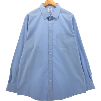 古着 ブルックスブラザーズ Brooks Brothers Est.1818 ワイドカラー 長袖 コットンシャツ メンズXL相当/eaa543597