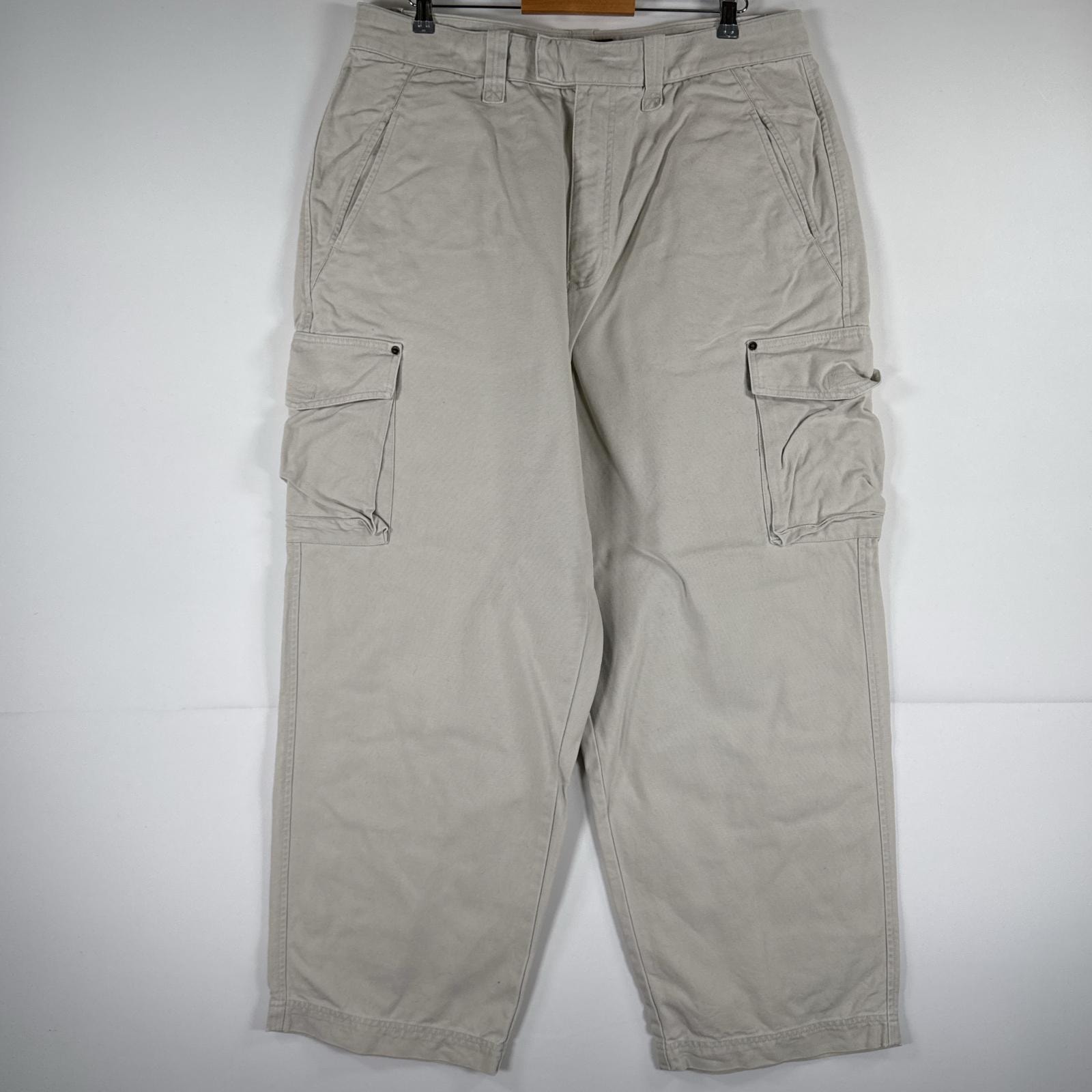 古着 ティンバーランド Timberland ダック カーゴパンツ テーパード ワンポイント 大きいサイズ ワークパンツ w40 ホワイト系 メンズ