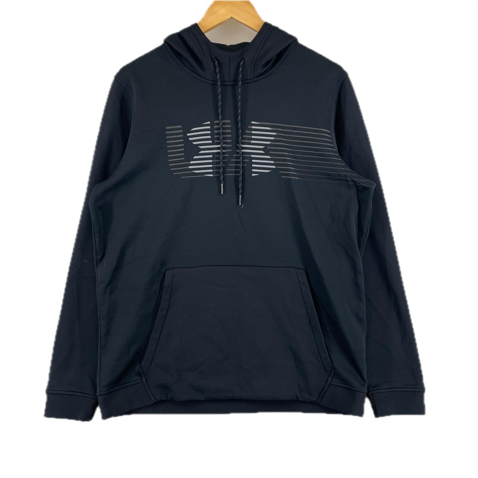 美品 UNDER ARMOUR アンダーアーマー ブランドロゴ 秋冬 AW パーカー ポリエステル ブラック メンズ XL【古着】【中古】