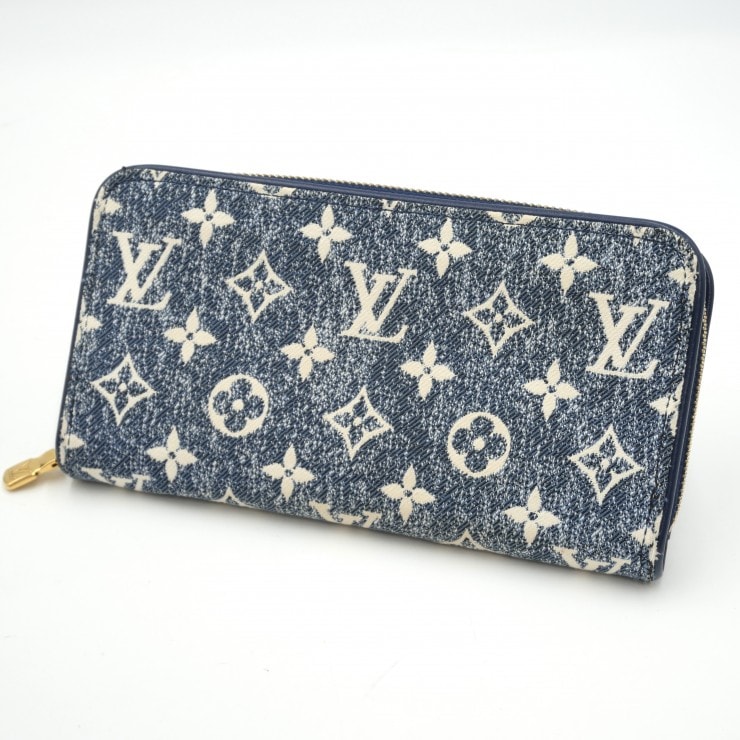 LOUIS VUITTON(ルイ・ヴィトン)ジッピー・ウォレット モノグラム・デニム ジャカード 長財布 ラウンドファスナー ブルー ゴールド金具 レディース 【中古】