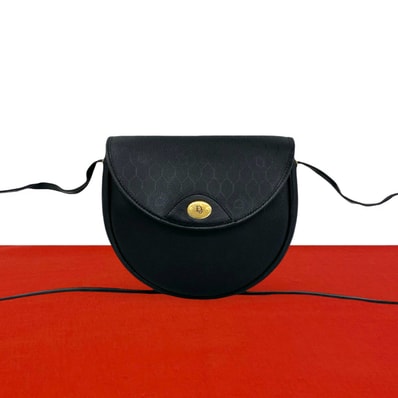 Christian Dior ディオール ハニカム 柄 レザー PVC ショルダーバッグ ブラック
90235