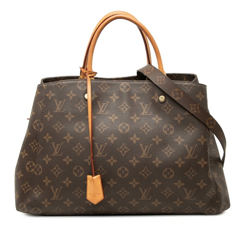 ルイ ヴィトン モノグラム モンテーニュGM ハンドバッグ ショルダーバッグ 2WAY M41067 ブラウン PVC レザー レディース LOUIS VUITTON 中古