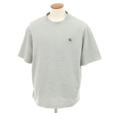 【中古】カルバンクラインジーンズ Calvin klein Jeans コットン クルーネック 半袖Tシャツ グレー【サイズM】【メンズ】