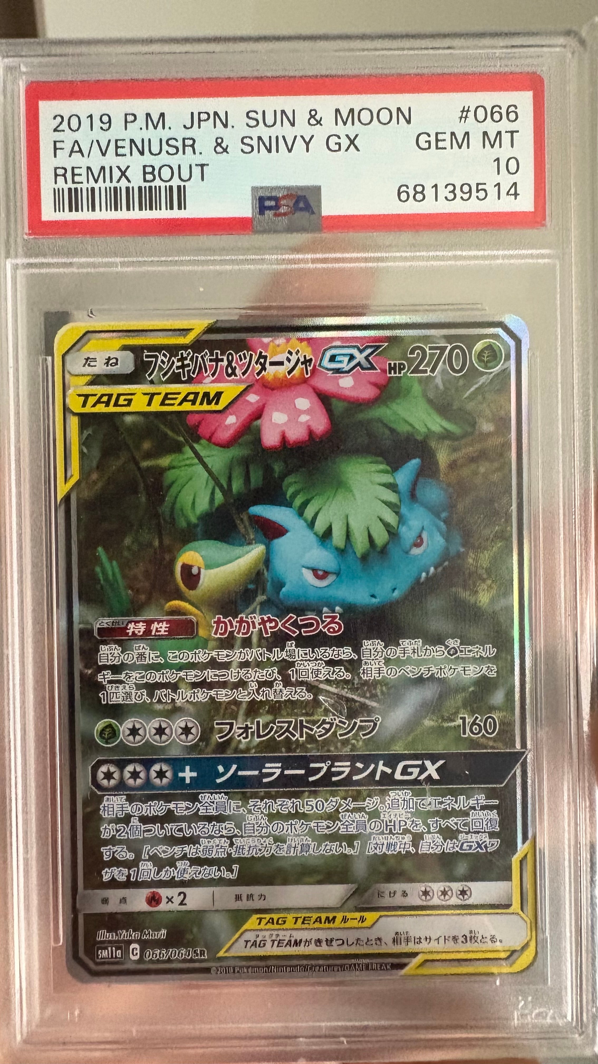 PSA10】フシギバナ&ツタージャGX SR: SA[SM11a 066/064](強化拡張
