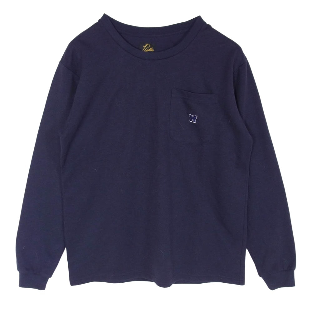 Needles ニードルス Tシャツ 22AW LQ266 L/S Crew Neck Tee-PE/C Jersey ロングスリーブ パピヨン刺繍 長袖 Tシャツ カットソー パープル系 XS【中古】