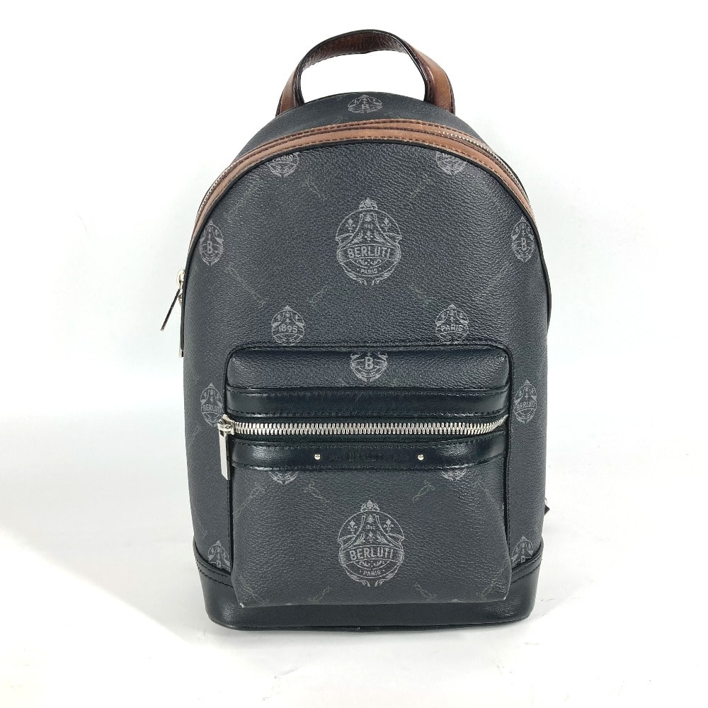 ベルルッティ Berluti ロゴ カバン クロス ショルダーバッグ ボディバッグ PVC/レザー ブラック系 美品