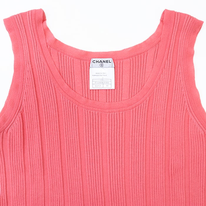 B (目立った傷や汚れなし)】【美品】 シャネル タンクトップ ニット B (目立った傷や汚れなし)】【美品】 シャネル タンクトップ ニット