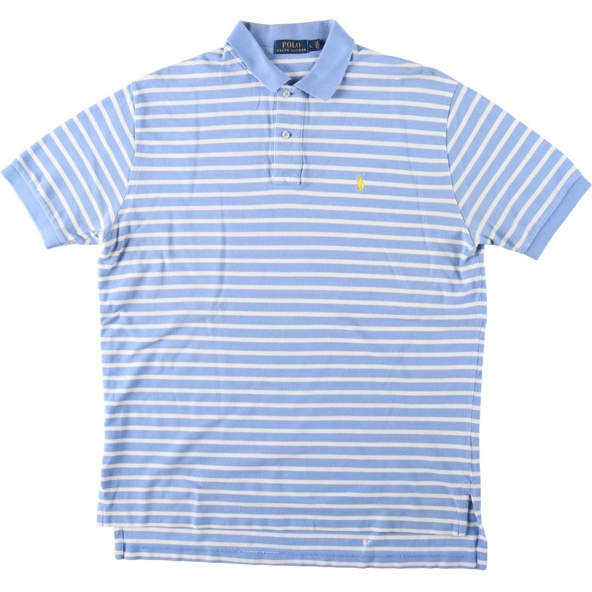 古着 ラルフローレン Ralph Lauren POLO RALPH LAUREN 半袖 ボーダー ポロシャツ メンズL相当/eaa622917