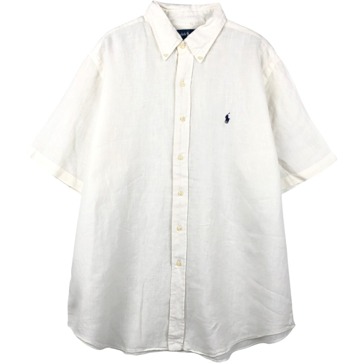 古着 ラルフローレン Ralph Lauren CLASSIC FIT クラシックフィット 半袖 リネン ボタンダウンシャツ メンズXL相当/eaa659117