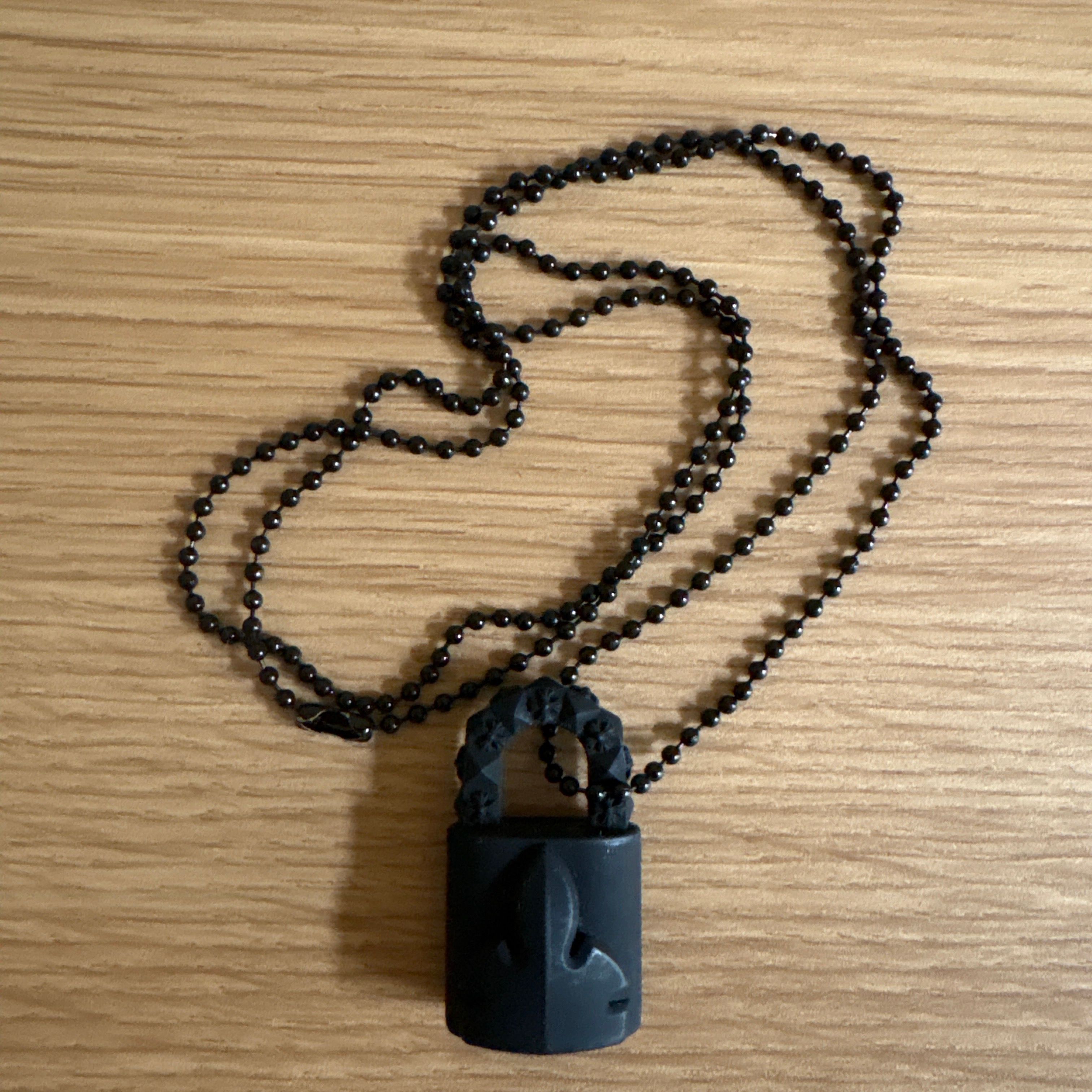 Chrome Hearts Rubber Padlock Flerknee Silicon Necklace "Black"